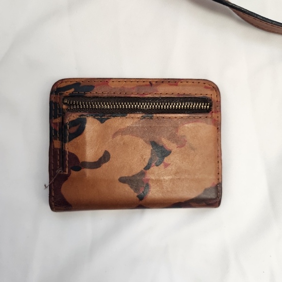 Patricia Nash Rosa Square Flap Saddle Parisian Cameo Leather Bag And Wallet - Picture 4 of 16